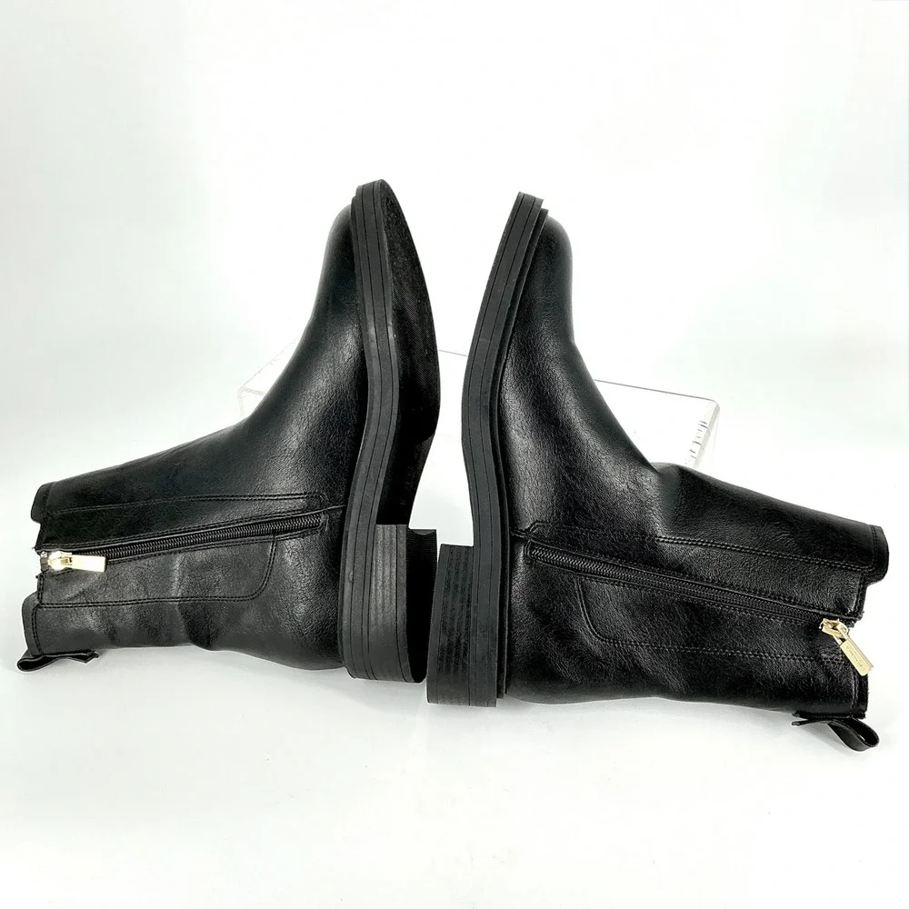 Kenneth Cole Reaction Size 9 Chelsea Boots Black Side Zip NEW Anabelle $70